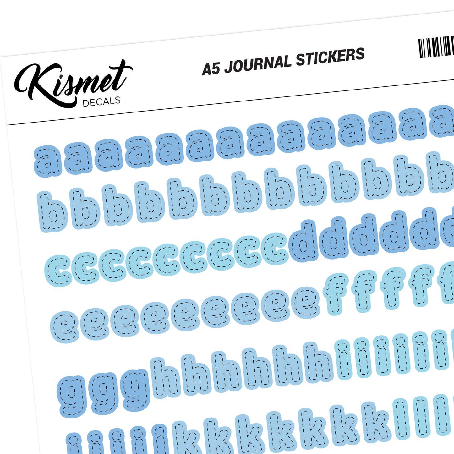 A5 Small Alphabets Journal Stickers - 5.3" X 8.3" - Craft Scrapbook Junk Journal Snail Mail Planner Journal Diary Paper Sticker Sheet