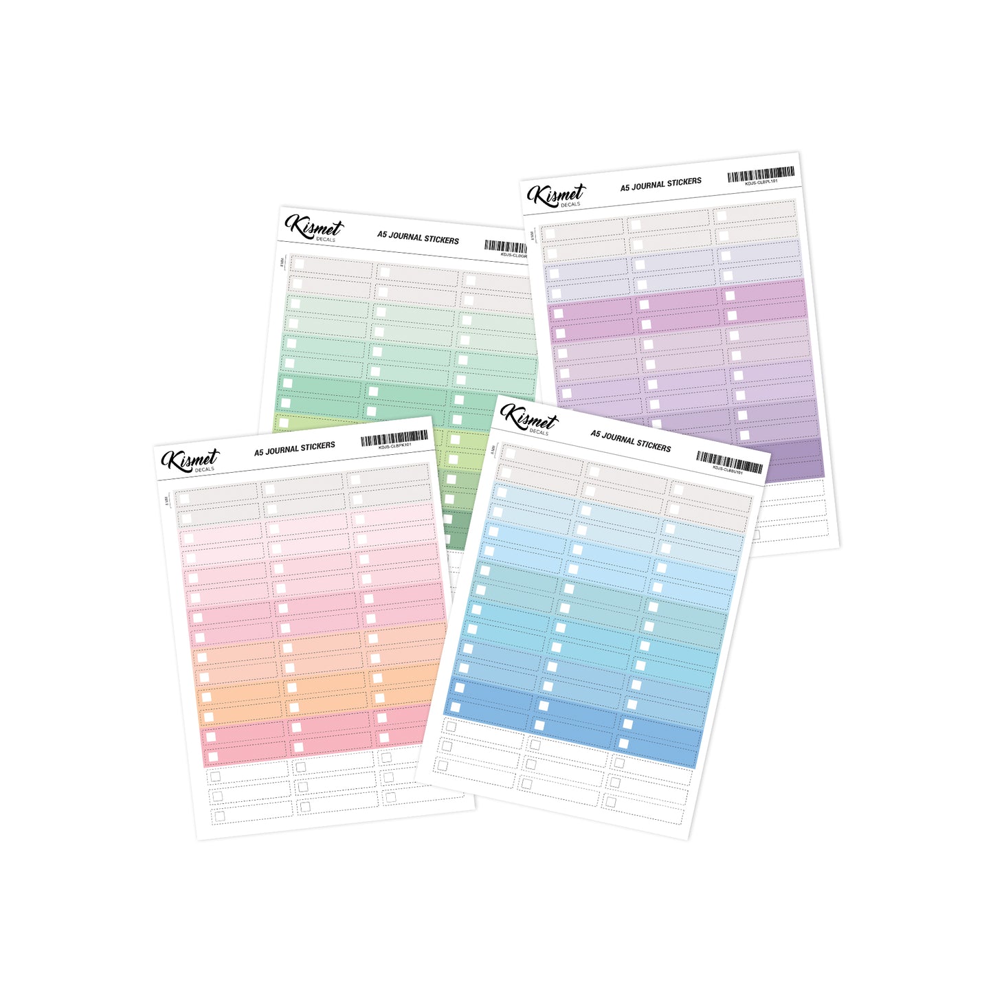 A5 Checklist Journal Stickers - 51 Pieces 5.3" X 8.3" - Craft Scrapbook Junk Journal Snail Mail Planner Journal Diary Paper Sticker Sheet