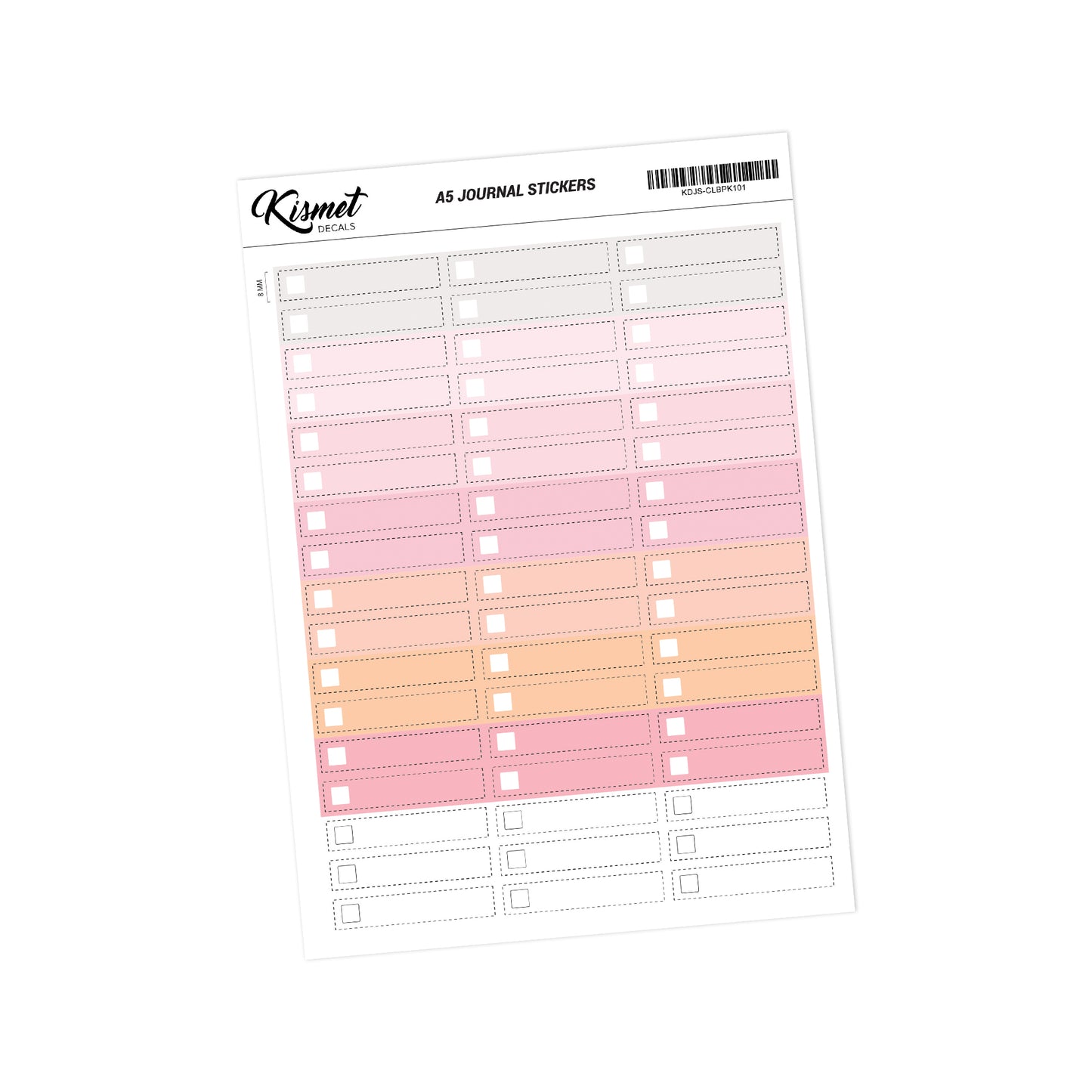 A5 Checklist Journal Stickers - 51 Pieces 5.3" X 8.3" - Craft Scrapbook Junk Journal Snail Mail Planner Journal Diary Paper Sticker Sheet