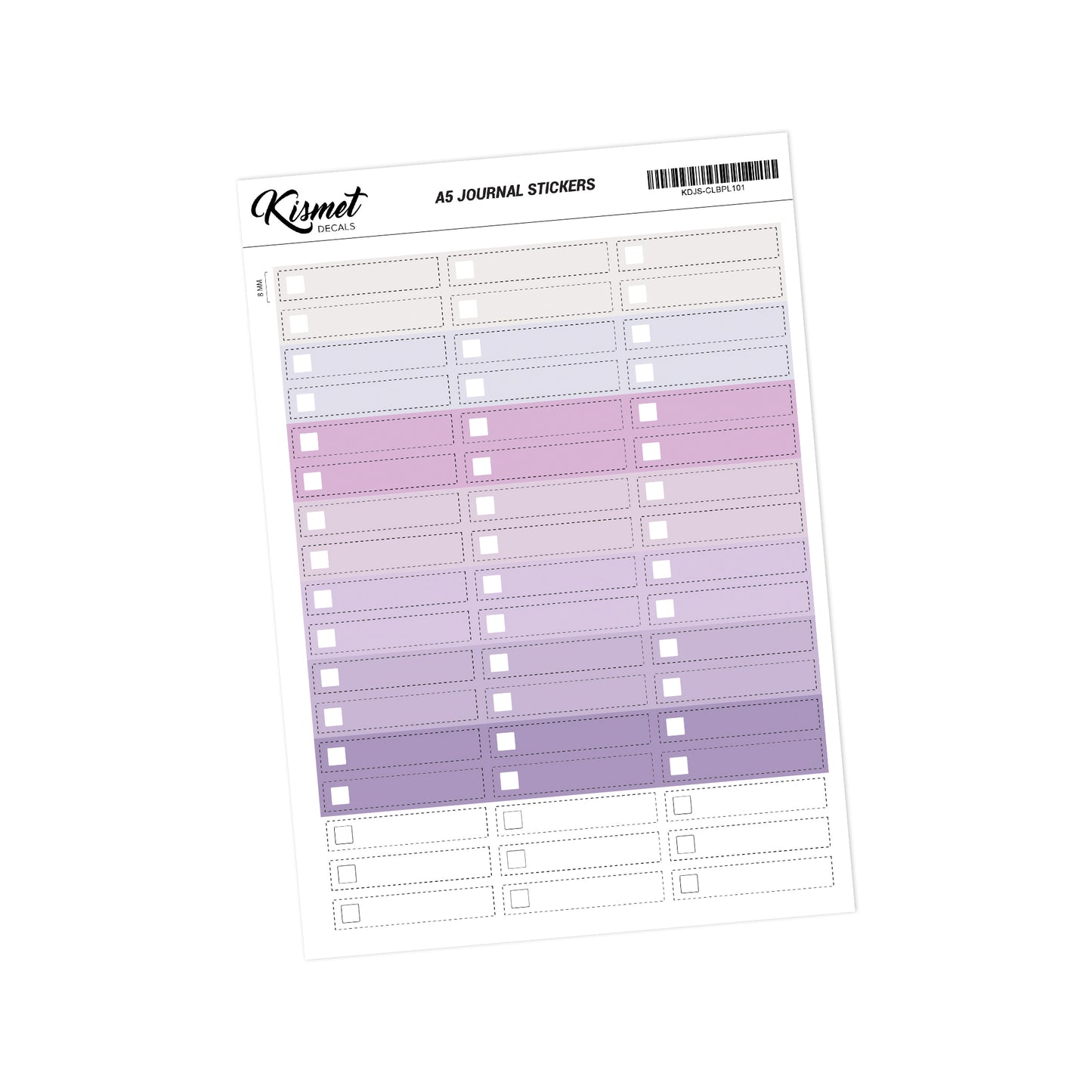 A5 Checklist Journal Stickers - 51 Pieces 5.3" X 8.3" - Craft Scrapbook Junk Journal Snail Mail Planner Journal Diary Paper Sticker Sheet
