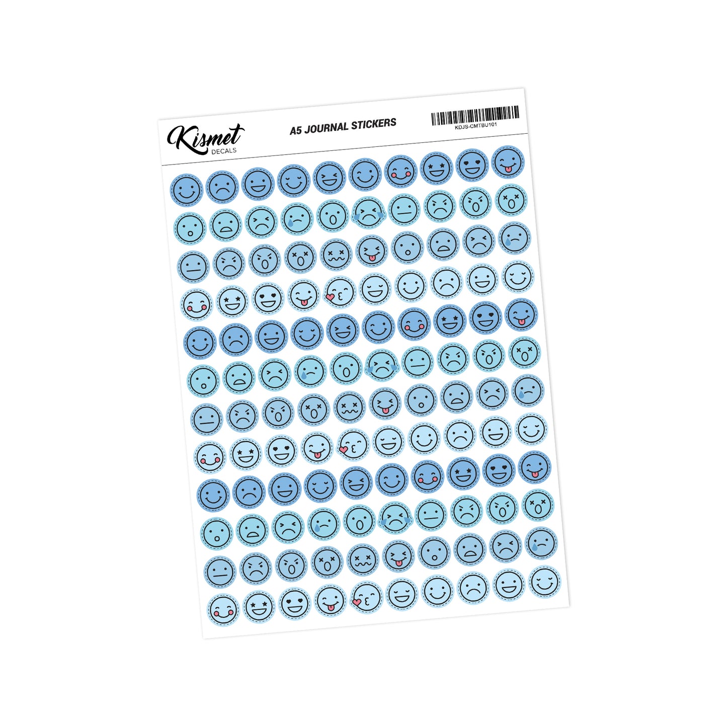 A5 Circle Mood Tracker Stickers - 120 Pieces 5.3" X 8.3" - Craft Journal Snail Mail Planner Journal Diary Paper Sticker Sheet