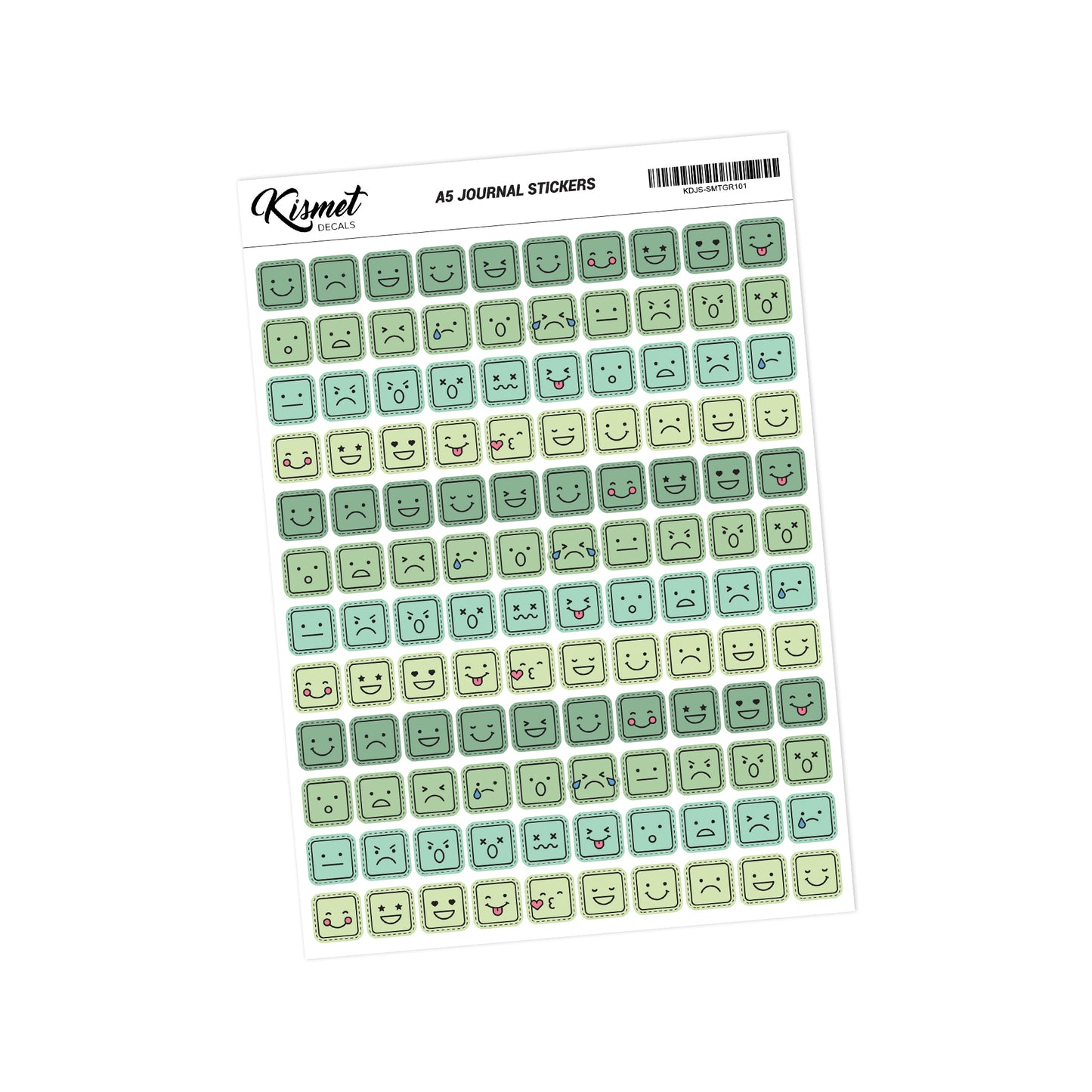 A5 Square Mood Tracker Stickers - 120 Pieces 5.3" X 8.3" - Craft Journal Snail Mail Planner Journal Diary Paper Sticker Sheet