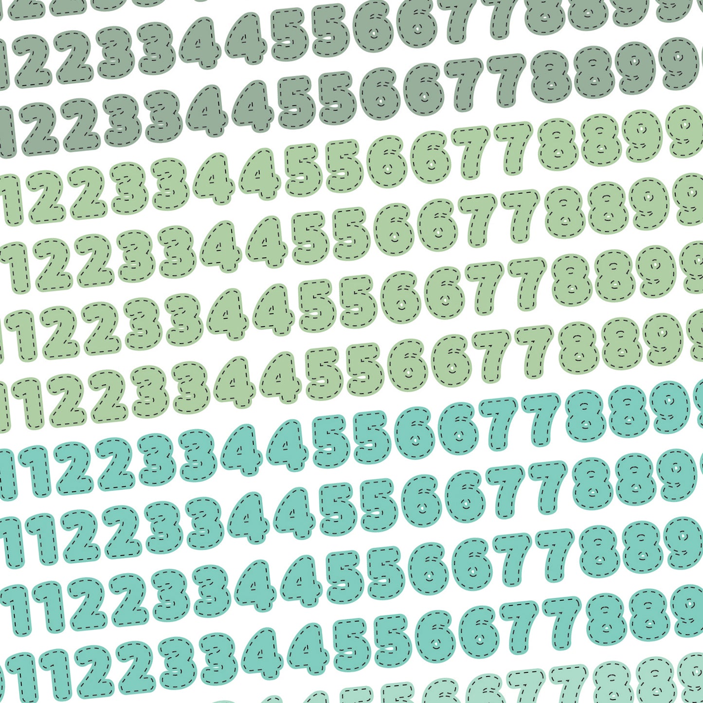 A5 Solid Number Stickers - 5.3" X 8.3" - Craft Journal Snail Mail Planner Journal Diary Paper Sticker Sheet