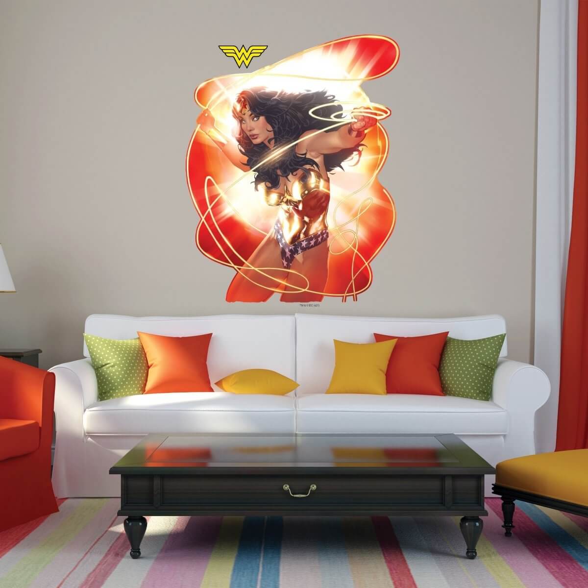 Kismet Decals Wonder Woman Encyclopedia Comic Cover Series Officially Licensed Wall Sticker - Easy DIY DC Comics Home, Kids or Adult Bedroom, Office, Living Room Decor Wall Art - Kismet Decals