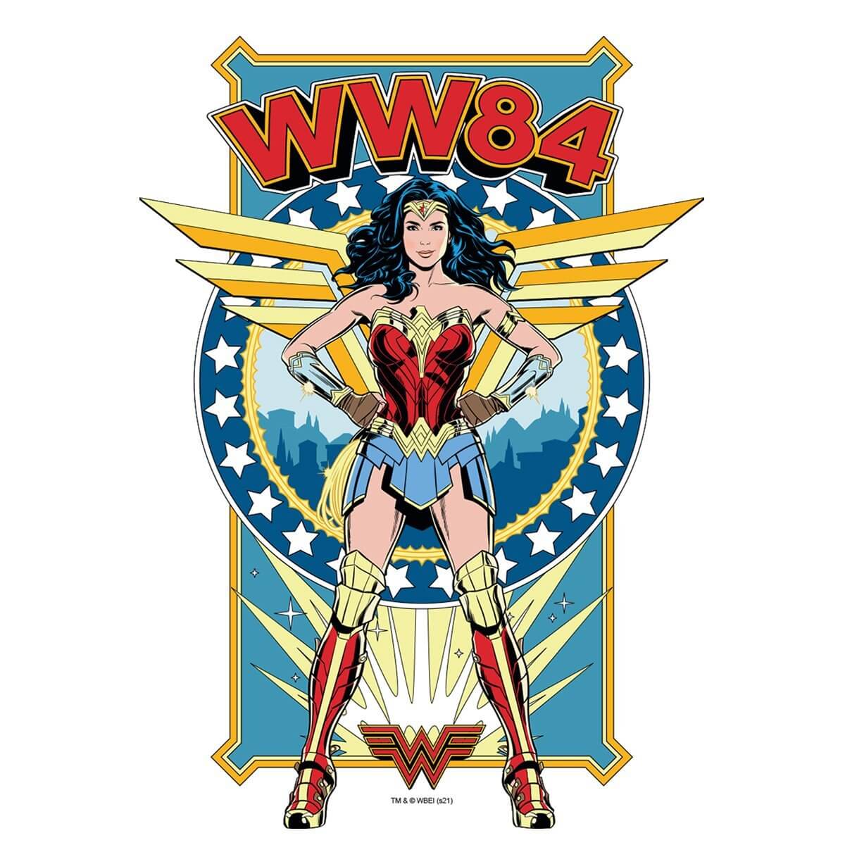 Kismet Decals WW84 Battle Stance Licensed Wall Sticker - Easy DIY Wonder Woman 1984 Home & Room Decor Comic Art - Kismet Decals