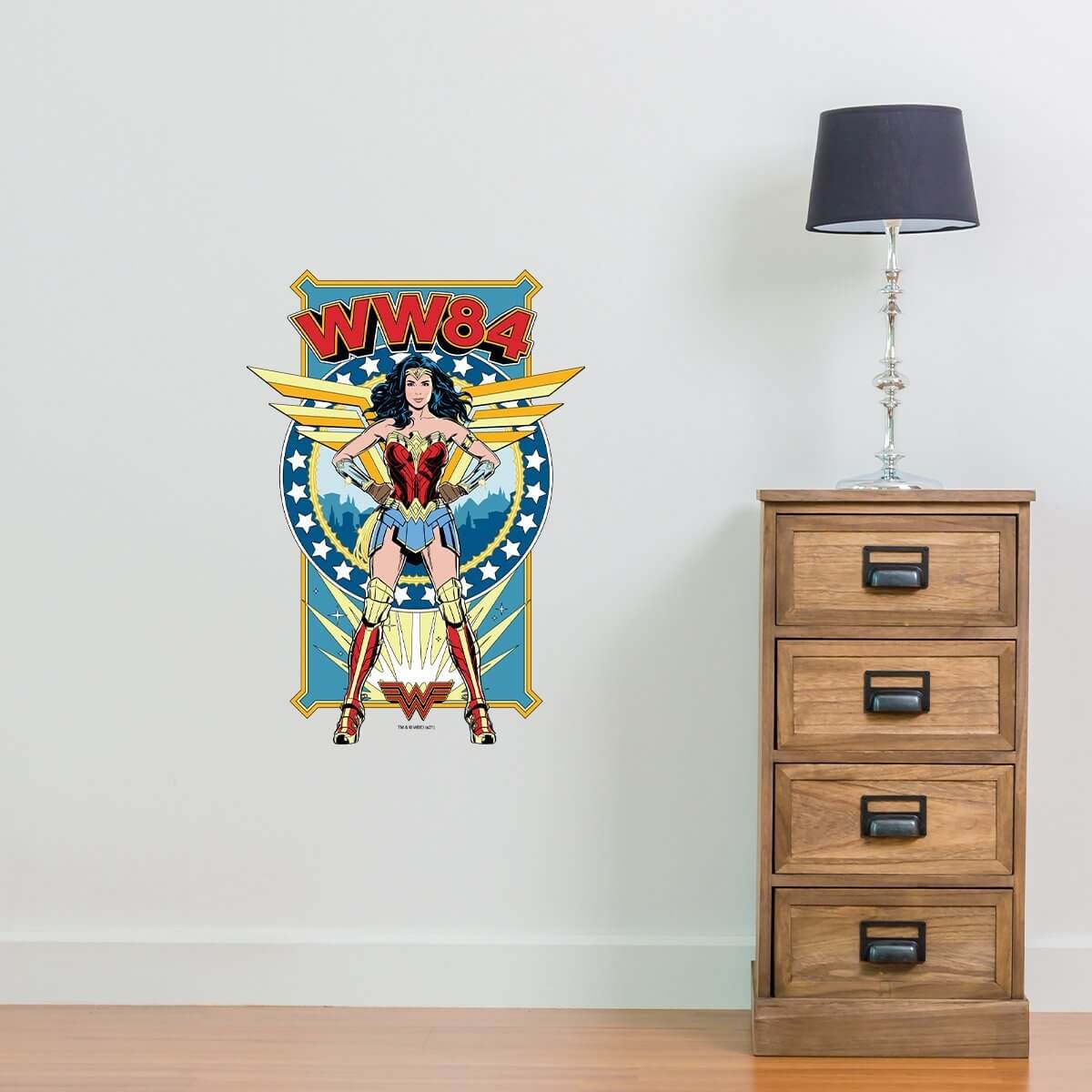 Kismet Decals WW84 Battle Stance Licensed Wall Sticker - Easy DIY Wonder Woman 1984 Home & Room Decor Comic Art - Kismet Decals