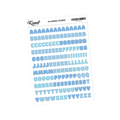 A5 Capital Alphabets Journal Stickers - 5.3" X 8.3" - Craft Scrapbook Junk Journal Snail Mail Planner Journal Diary Paper Sticker Sheet