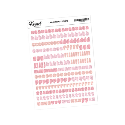 A5 Small Alphabets Journal Stickers - 5.3" X 8.3" - Craft Scrapbook Junk Journal Snail Mail Planner Journal Diary Paper Sticker Sheet