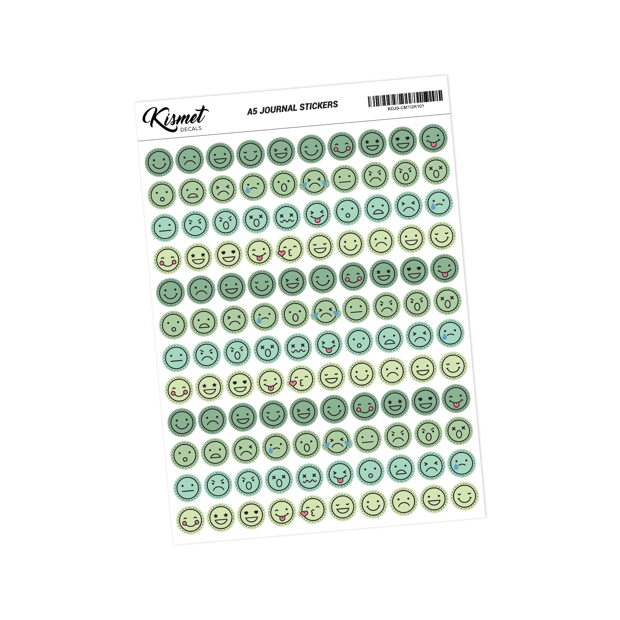 A5 Circle Mood Tracker Stickers - 120 Pieces 5.3 X 8.3 - Craft Journ