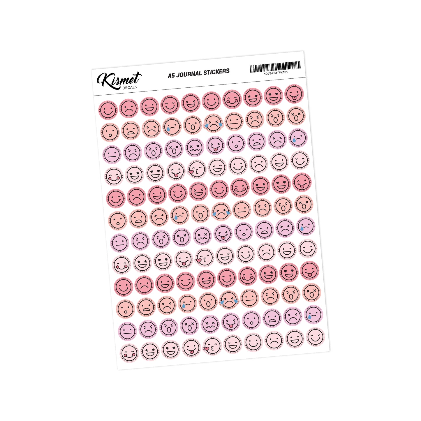 A5 Circle Mood Tracker Stickers - 120 Pieces 5.3" X 8.3" - Craft Journal Snail Mail Planner Journal Diary Paper Sticker Sheet