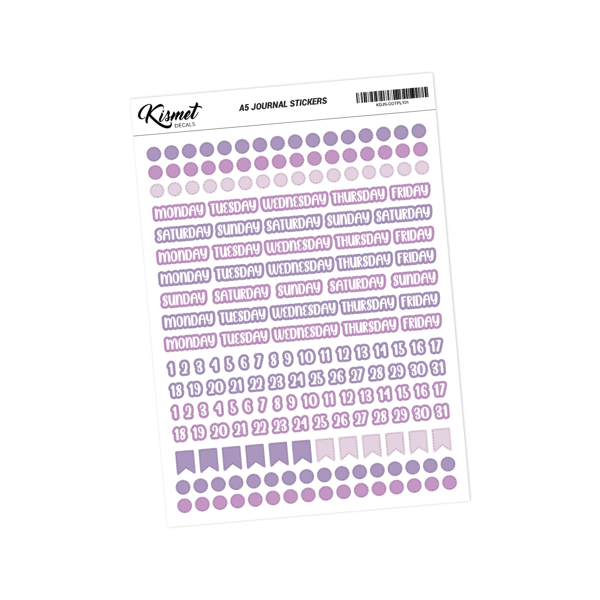 A5 Small Alphabets Journal Stickers - 5.3 X 8.3 - Craft Scrapbook Ju