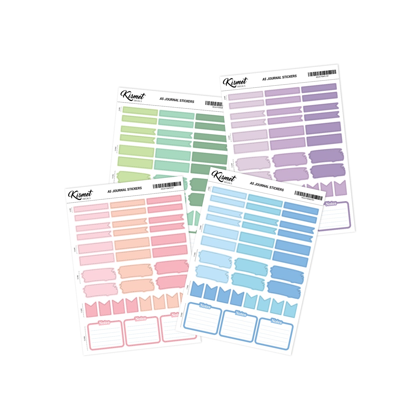A5 Writable Text Box Stickers - 35 Pieces 5.3" X 8.3" - Craft Scrapbook Junk Journal Snail Mail Planner Journal Diary Paper Sticker Sheet