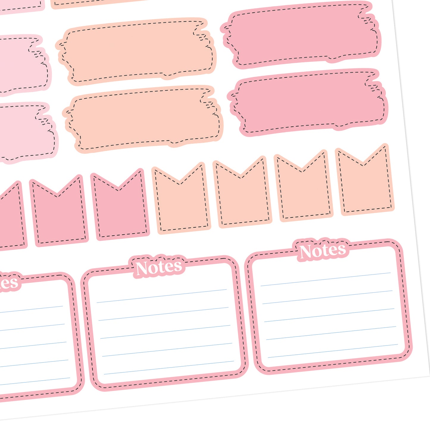 A5 Writable Text Box Stickers - 35 Pieces 5.3" X 8.3" - Craft Scrapbook Junk Journal Snail Mail Planner Journal Diary Paper Sticker Sheet