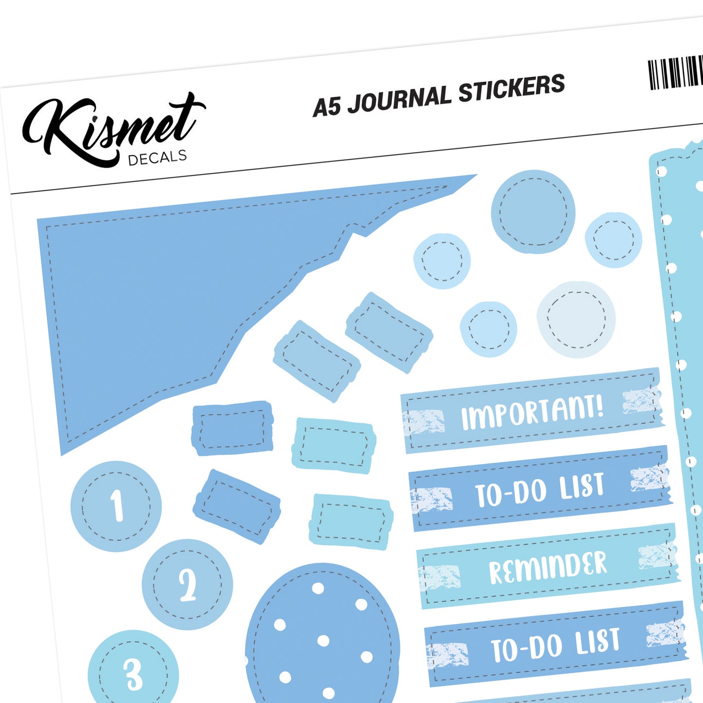 A5 Labels and Doodles Stickers - 5.3" X 8.3" - Craft Journal Snail Mail Planner Journal Diary Paper Sticker Sheet