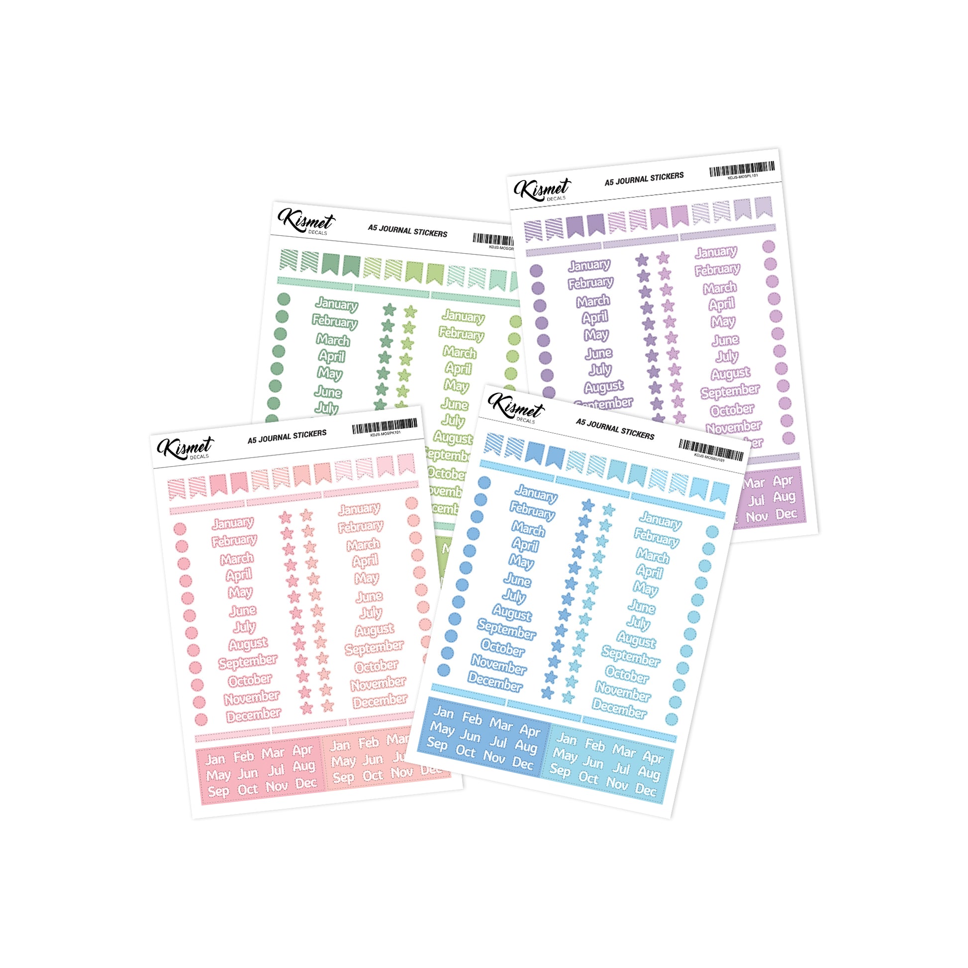 A5 Capital Alphabets Journal Stickers - 5.3 X 8.3 - Craft Scrapbook