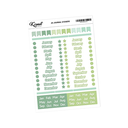 A5 Months Of The Year Small Letter Stickers - 5.3" X 8.3" - Craft Journal Snail Mail Planner Journal Diary Paper Sticker Sheet