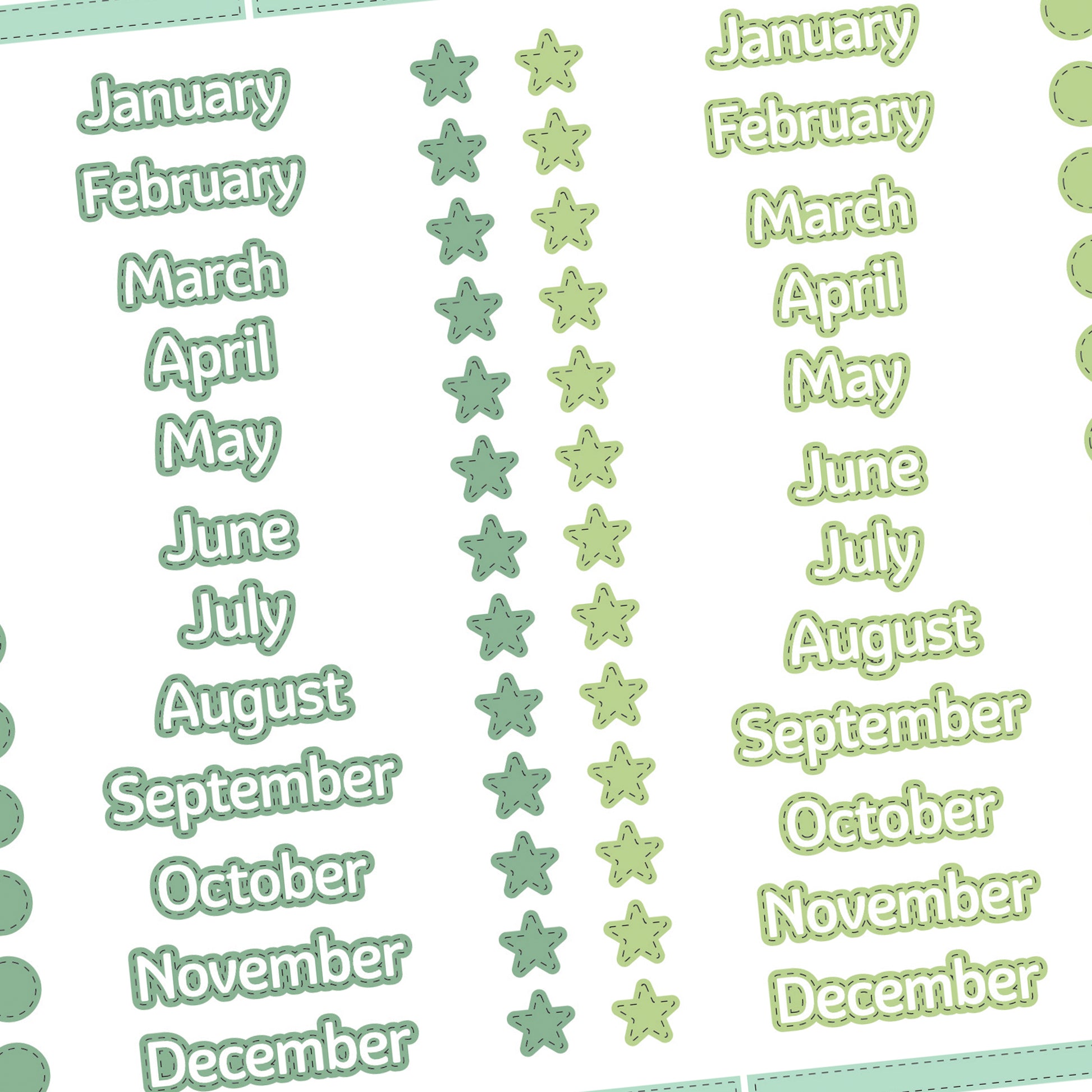 A5 Months Of The Year Small Letter Stickers - 5.3 X 8.3 - Craft Jour