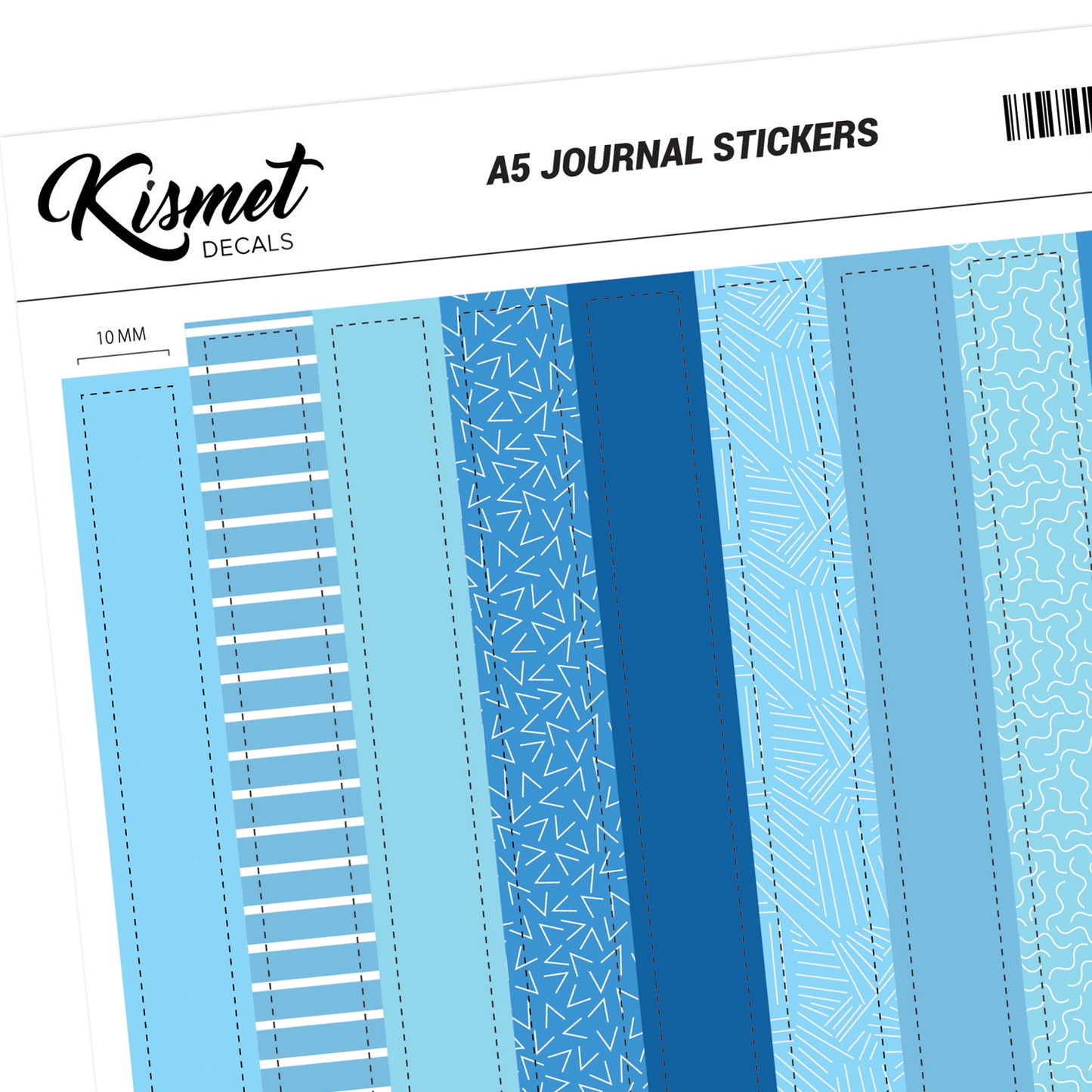 0.4" Washi Tape Design Sticker - 10 Pieces 5.3" X 8.3" - Craft Scrapbook Junk Journal Snail Mail Planner Journal Diary Paper Sticker Sheet