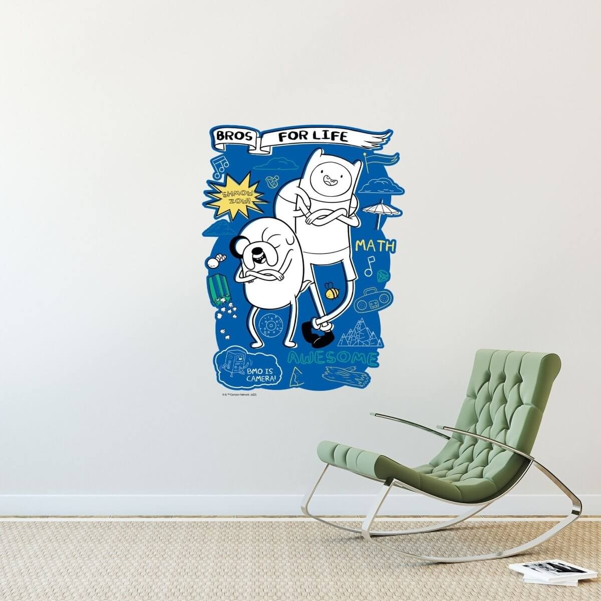 Kismet Decals Adventure Time Bros for Life Licensed Wall Sticker - Easy DIY Home & Kids Room Decor Wall Decal Art - Kismet Decals