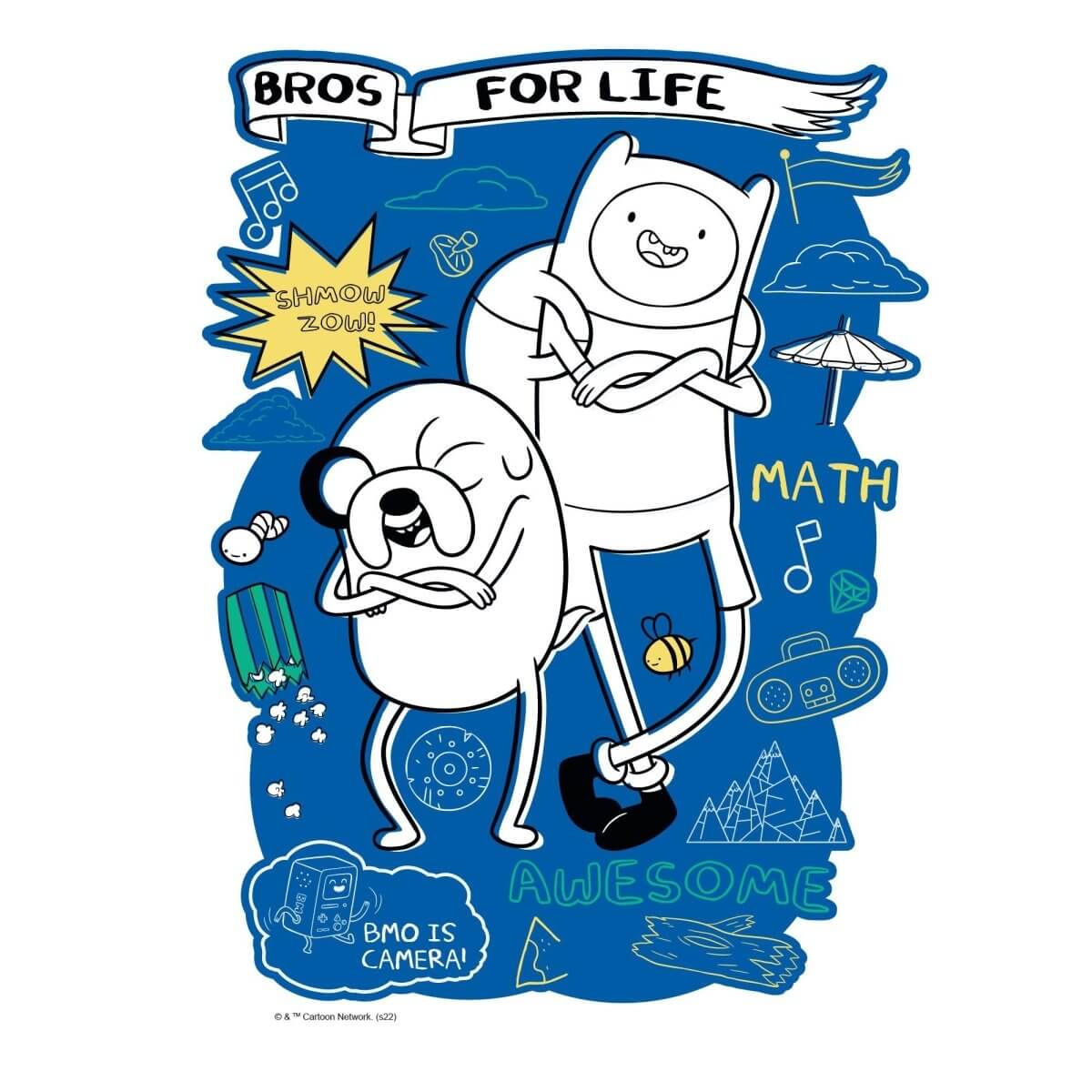 Kismet Decals Adventure Time Bros for Life Licensed Wall Sticker - Easy DIY Home & Kids Room Decor Wall Decal Art - Kismet Decals