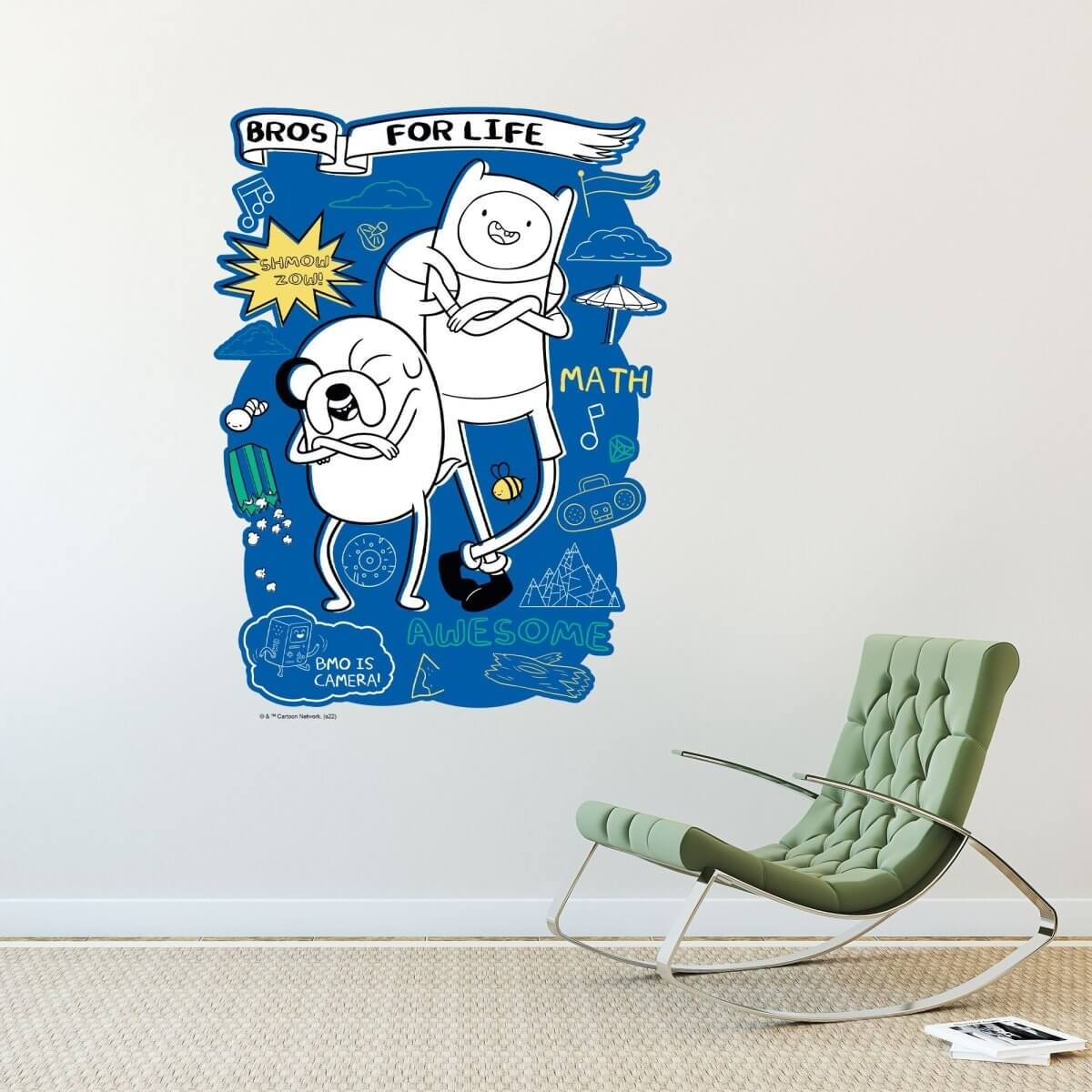 Kismet Decals Adventure Time Bros for Life Licensed Wall Sticker - Easy DIY Home & Kids Room Decor Wall Decal Art - Kismet Decals