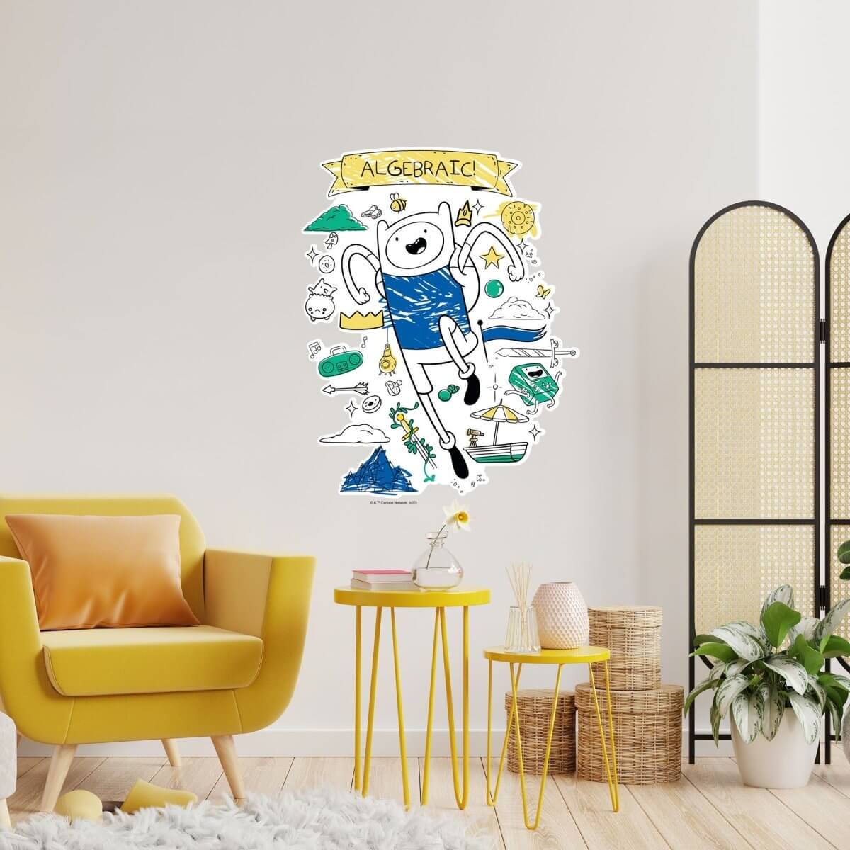 Kismet Decals Adventure Time Finn Algebraic! Licensed Wall Sticker - Easy DIY Home & Kids Room Decor Wall Decal Art - Kismet Decals