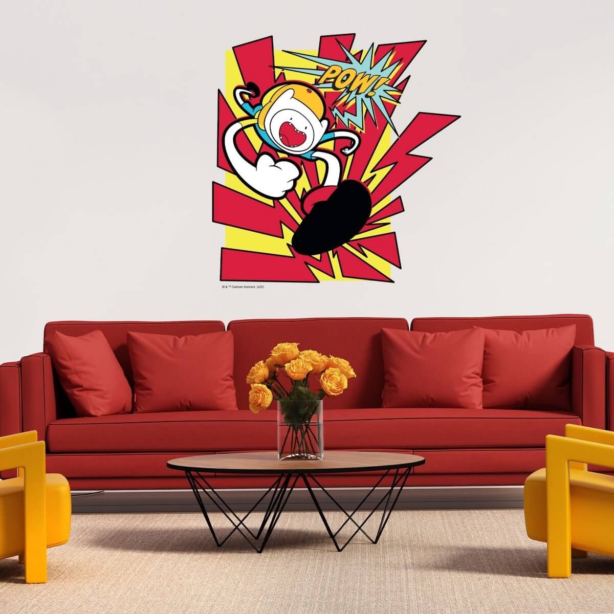 Kismet Decals Adventure Time Finn: Pow! Licensed Wall Sticker - Easy DIY Home & Kids Room Decor Wall Decal Art - Kismet Decals