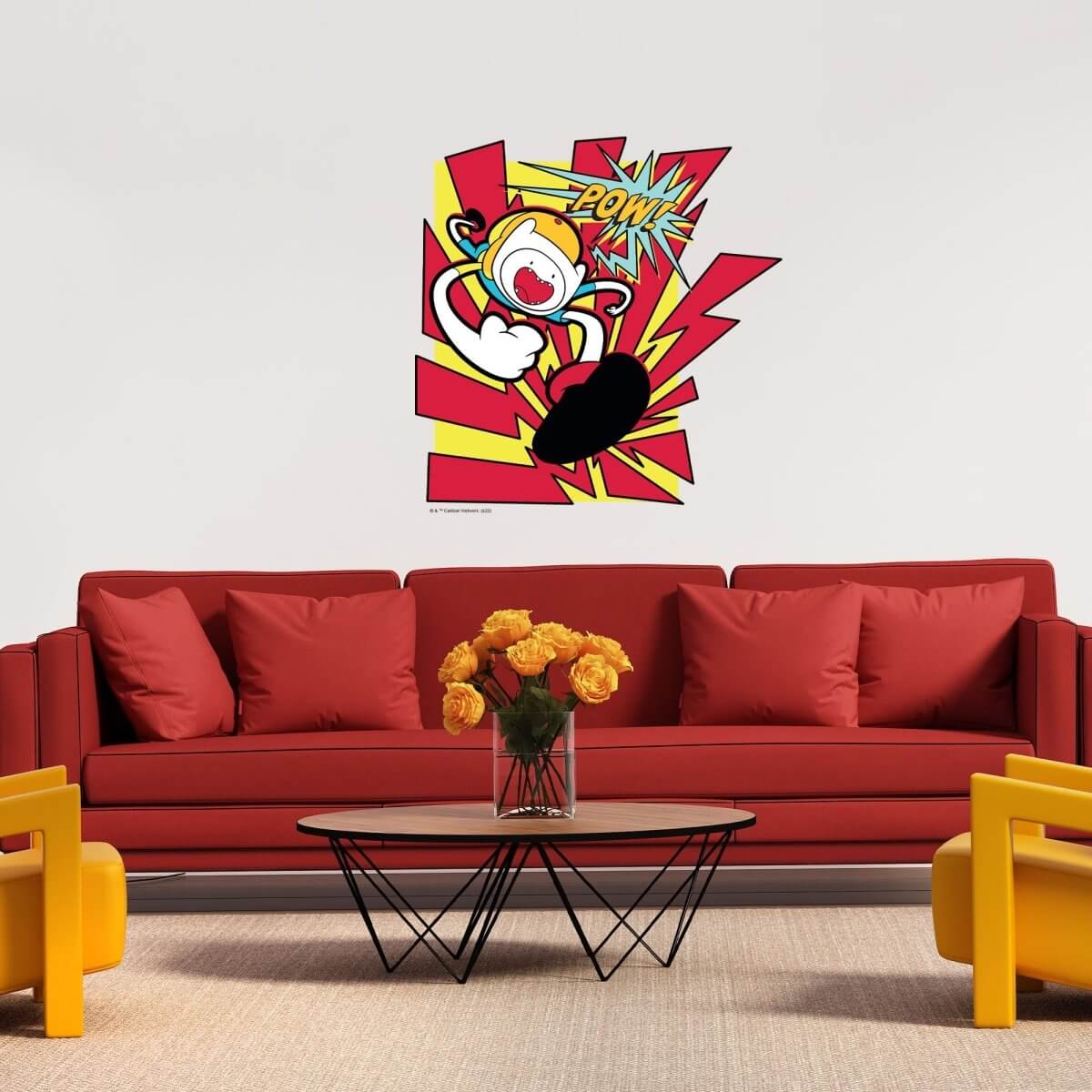 Kismet Decals Adventure Time Finn: Pow! Licensed Wall Sticker - Easy DIY Home & Kids Room Decor Wall Decal Art - Kismet Decals