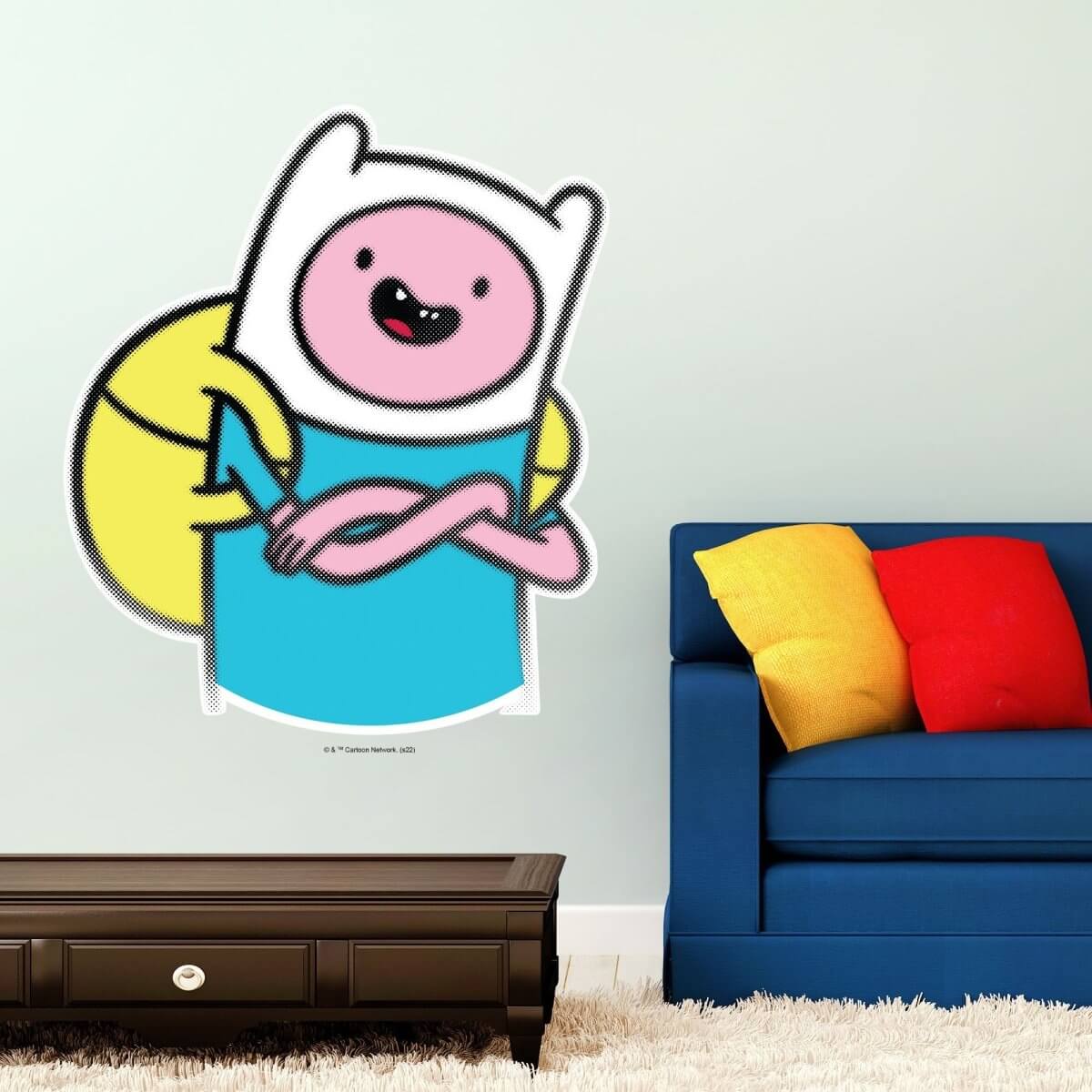 Kismet Decals Adventure Time Finn the Human Licensed Wall Sticker - Easy DIY Home & Kids Room Decor Wall Decal Art - Kismet Decals