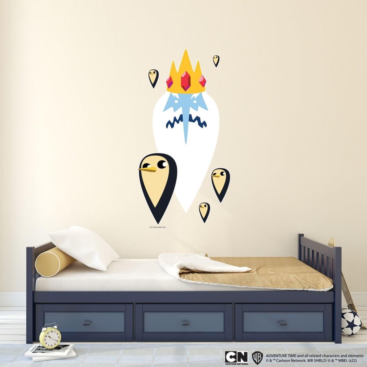 Kismet Decals Adventure Time Ice King & Penguins Licensed Wall Sticker - Easy DIY Home & Kids Room Decor Wall Decal Art - Kismet Decals