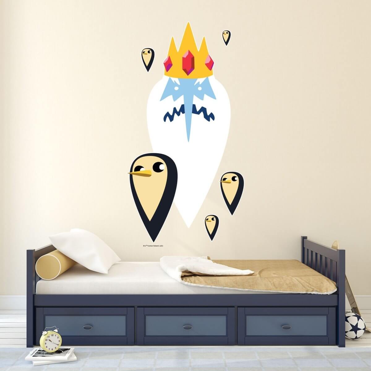 Kismet Decals Adventure Time Ice King & Penguins Licensed Wall Sticker - Easy DIY Home & Kids Room Decor Wall Decal Art - Kismet Decals