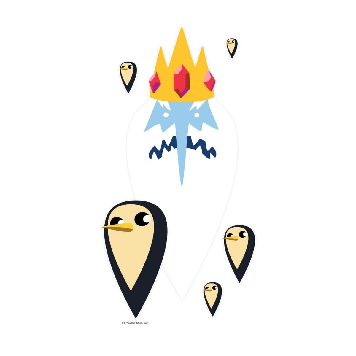 Kismet Decals Adventure Time Ice King & Penguins Licensed Wall Sticker - Easy DIY Home & Kids Room Decor Wall Decal Art - Kismet Decals