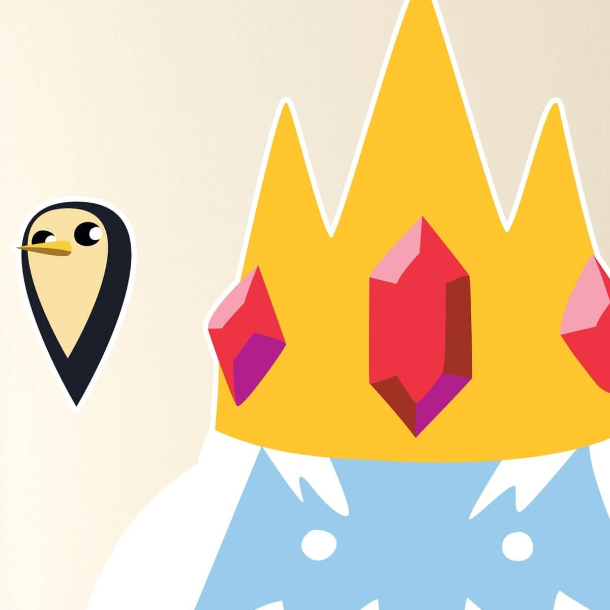 Kismet Decals Adventure Time Ice King & Penguins Licensed Wall Sticker - Easy DIY Home & Kids Room Decor Wall Decal Art - Kismet Decals