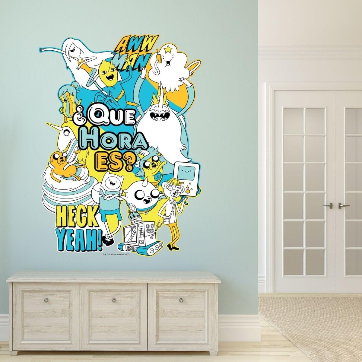 Kismet Decals Adventure Time Que Hora Es? Licensed Wall Sticker - Easy DIY Home & Kids Room Decor Wall Decal Art - Kismet Decals