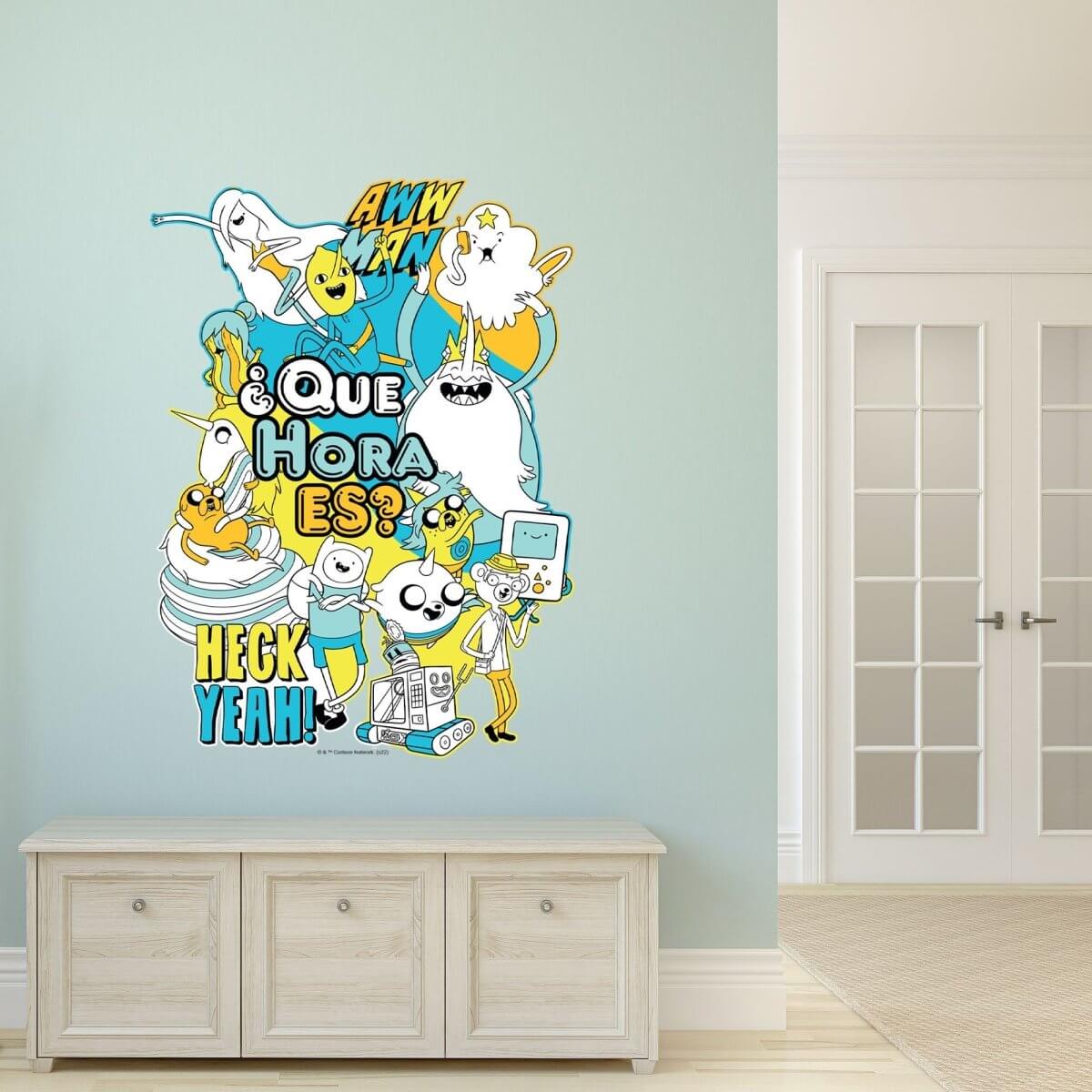 Kismet Decals Adventure Time Que Hora Es? Licensed Wall Sticker - Easy DIY Home & Kids Room Decor Wall Decal Art - Kismet Decals