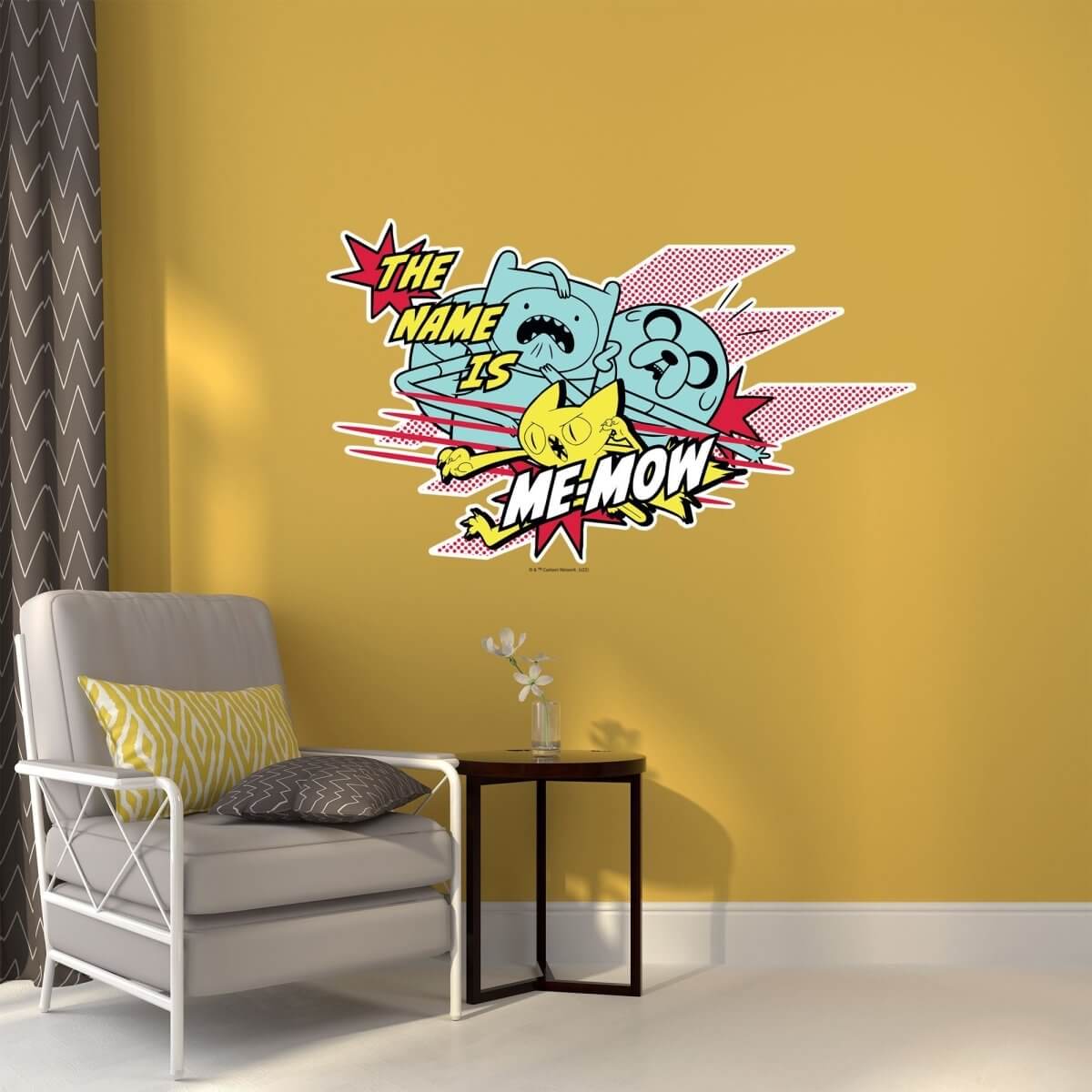 Kismet Decals Adventure Time The Name is Me-Mow Licensed Wall Sticker - Easy DIY Home & Kids Room Decor Wall Decal Art - Kismet Decals