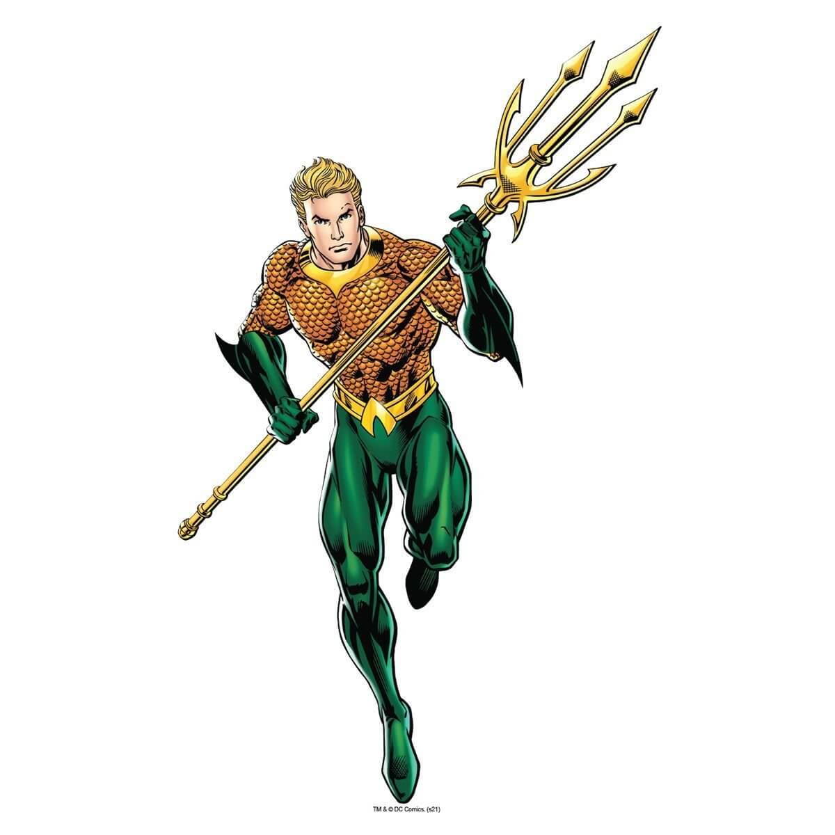 Kismet Decals Aquaman Charge Attack Licensed Wall Sticker - Easy DIY Justice League Home & Room Decor Wall Art - Kismet Decals