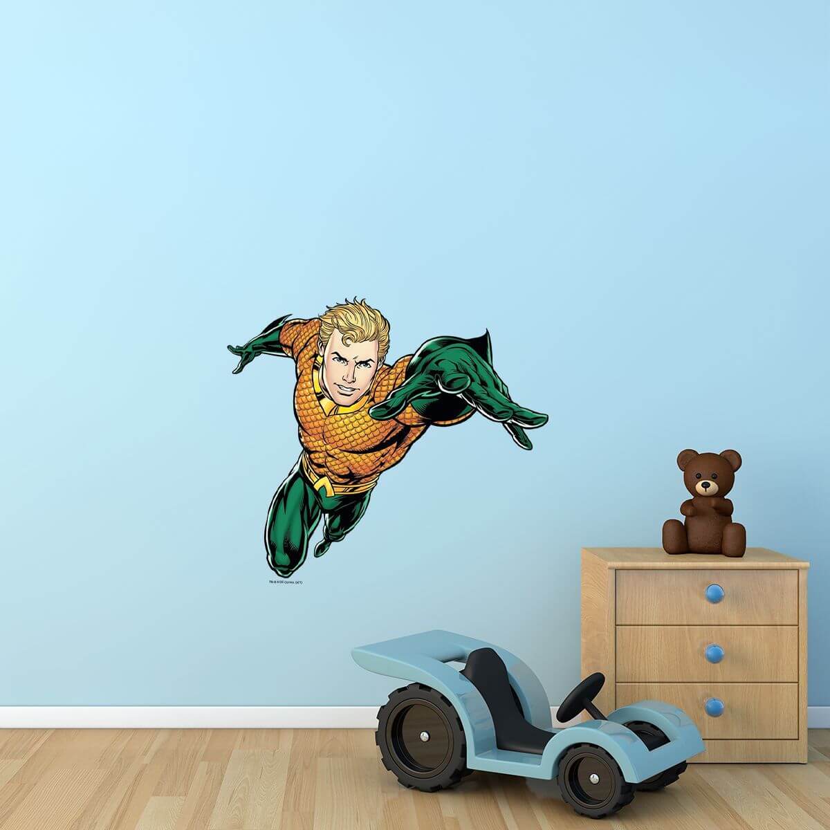 Kismet Decals Aquaman King of Seas Licensed Wall Sticker - Easy DIY Justice League Home & Room Decor Wall Art - Kismet Decals