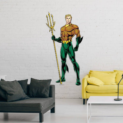 Kismet Decals Aquaman of Atlantis Licensed Wall Sticker - Easy DIY Justice League Home & Room Decor Wall Art - Kismet Decals