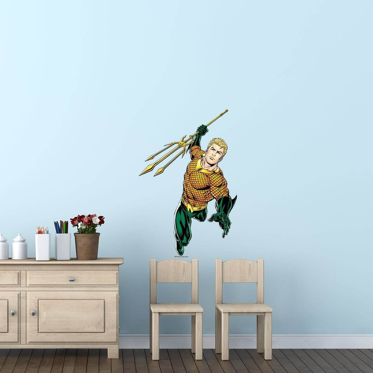 Kismet Decals Aquaman Trident Attack Licensed Wall Sticker - Easy DIY Justice League Home & Room Decor Wall Art - Kismet Decals