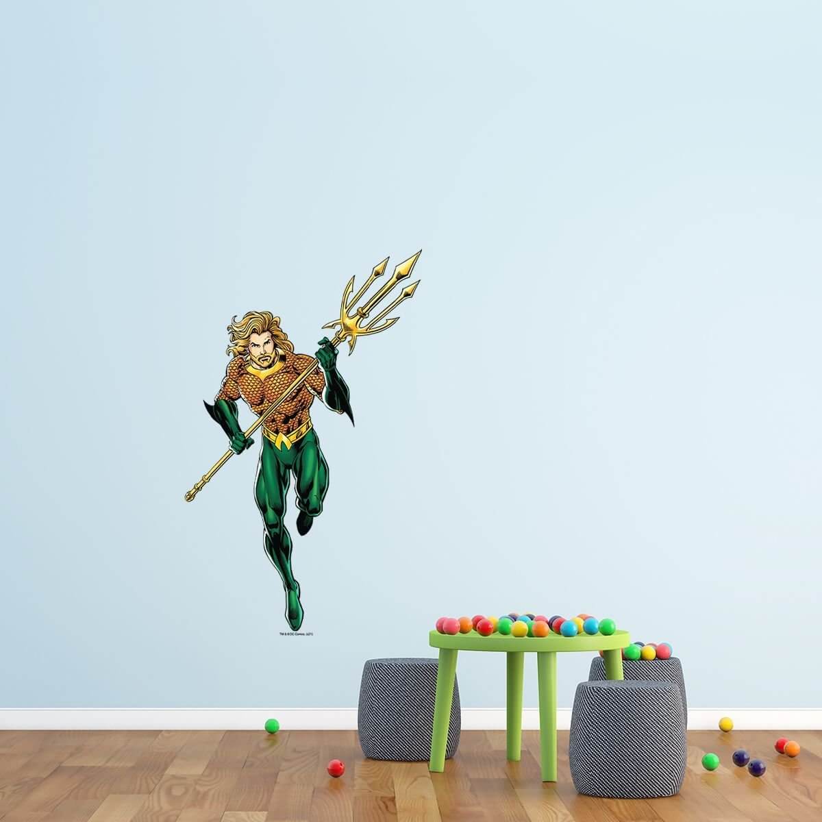 Kismet Decals Aquaman Underworld Hero Licensed Wall Sticker - Easy DIY Justice League Home & Room Decor Wall Art - Kismet Decals