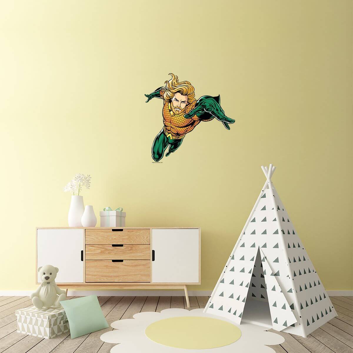 Kismet Decals Aquaman Underworld King Licensed Wall Sticker - Easy DIY Justice League Home & Room Decor Wall Art - Kismet Decals