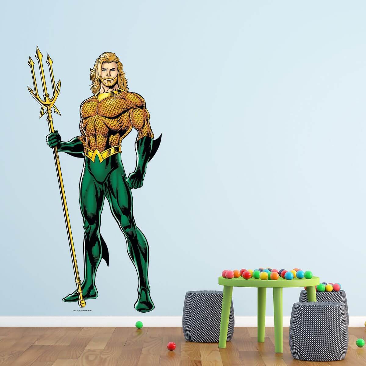 Kismet Decals Aquaman Underworld Protector Licensed Wall Sticker - Easy DIY Justice League Home & Room Decor Wall Art - Kismet Decals