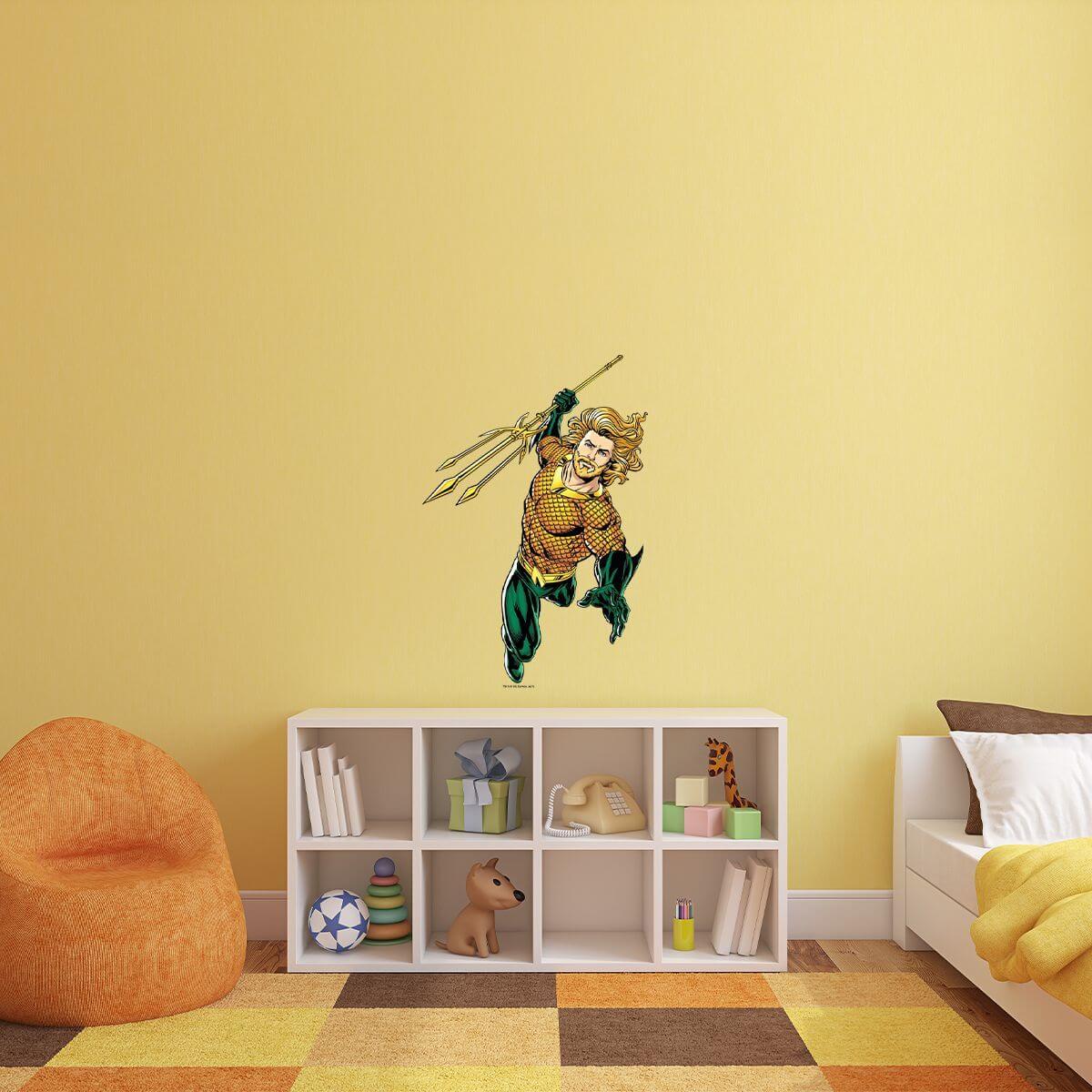 Kismet Decals Aquaman Underworld Trident Licensed Wall Sticker - Easy DIY Justice League Home & Room Decor Wall Art - Kismet Decals