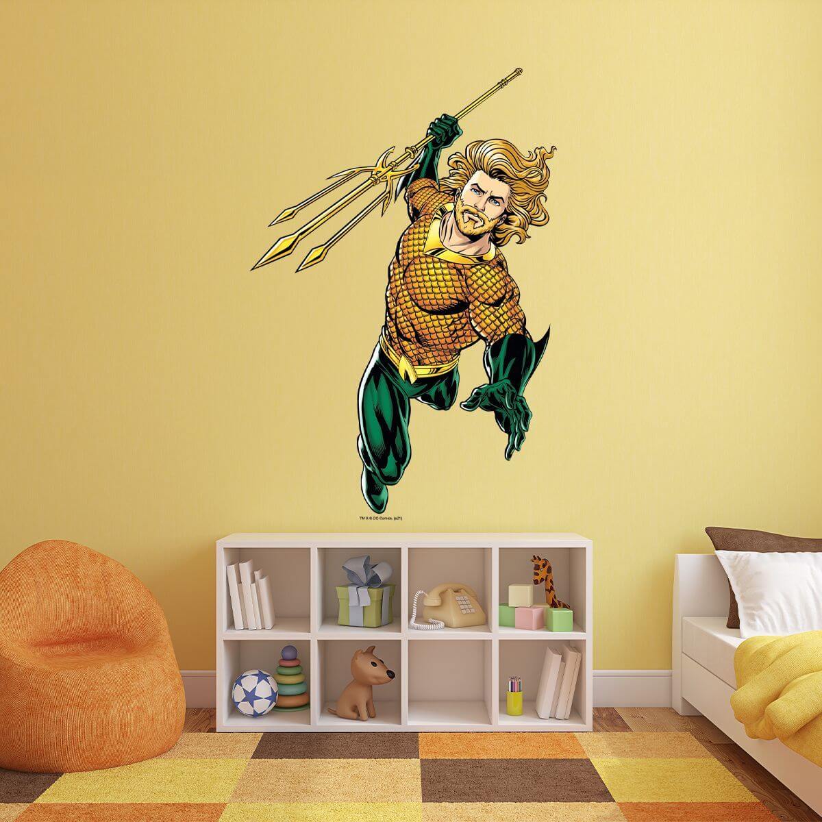 Kismet Decals Aquaman Underworld Trident Licensed Wall Sticker - Easy DIY Justice League Home & Room Decor Wall Art - Kismet Decals