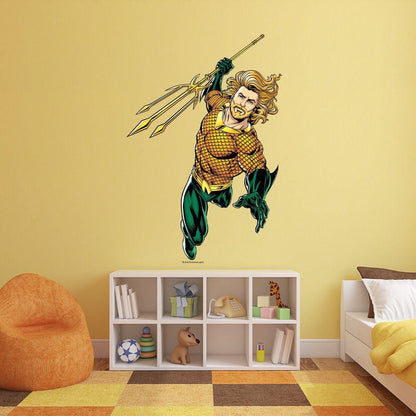 Kismet Decals Aquaman Underworld Trident Licensed Wall Sticker - Easy DIY Justice League Home & Room Decor Wall Art - Kismet Decals