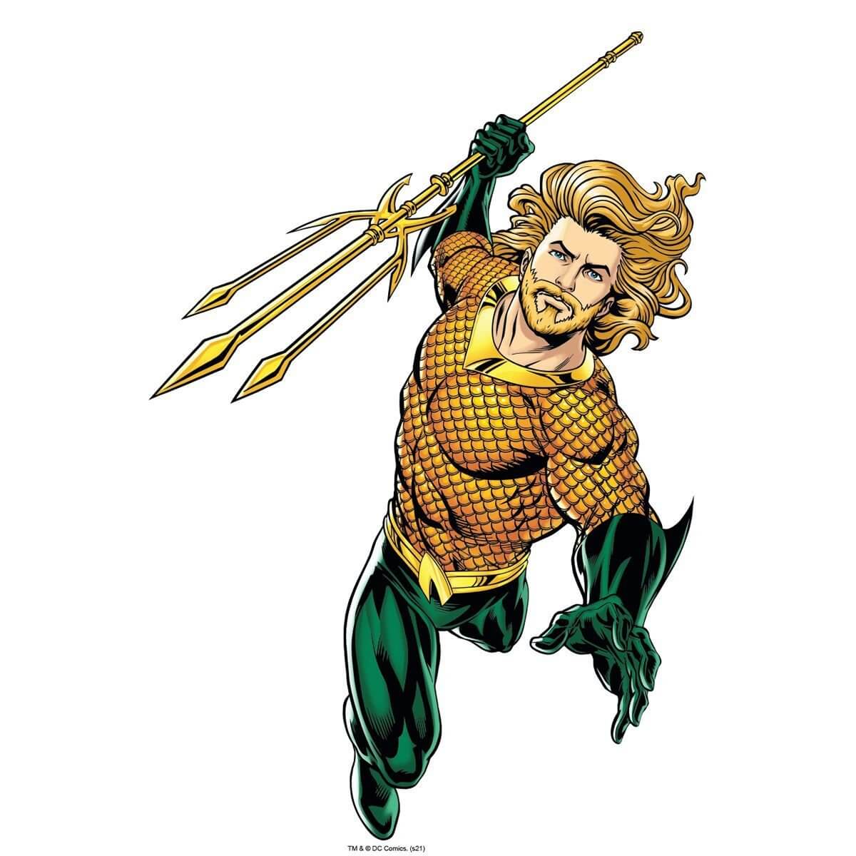 Kismet Decals Aquaman Underworld Trident Licensed Wall Sticker - Easy DIY Justice League Home & Room Decor Wall Art - Kismet Decals