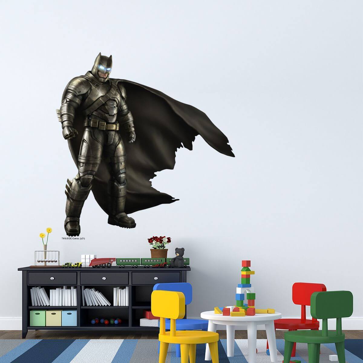 Kismet Decals Armored Batman Licensed Wall Sticker - Easy DIY Justice League Home & Room Decor Wall Art - Kismet Decals