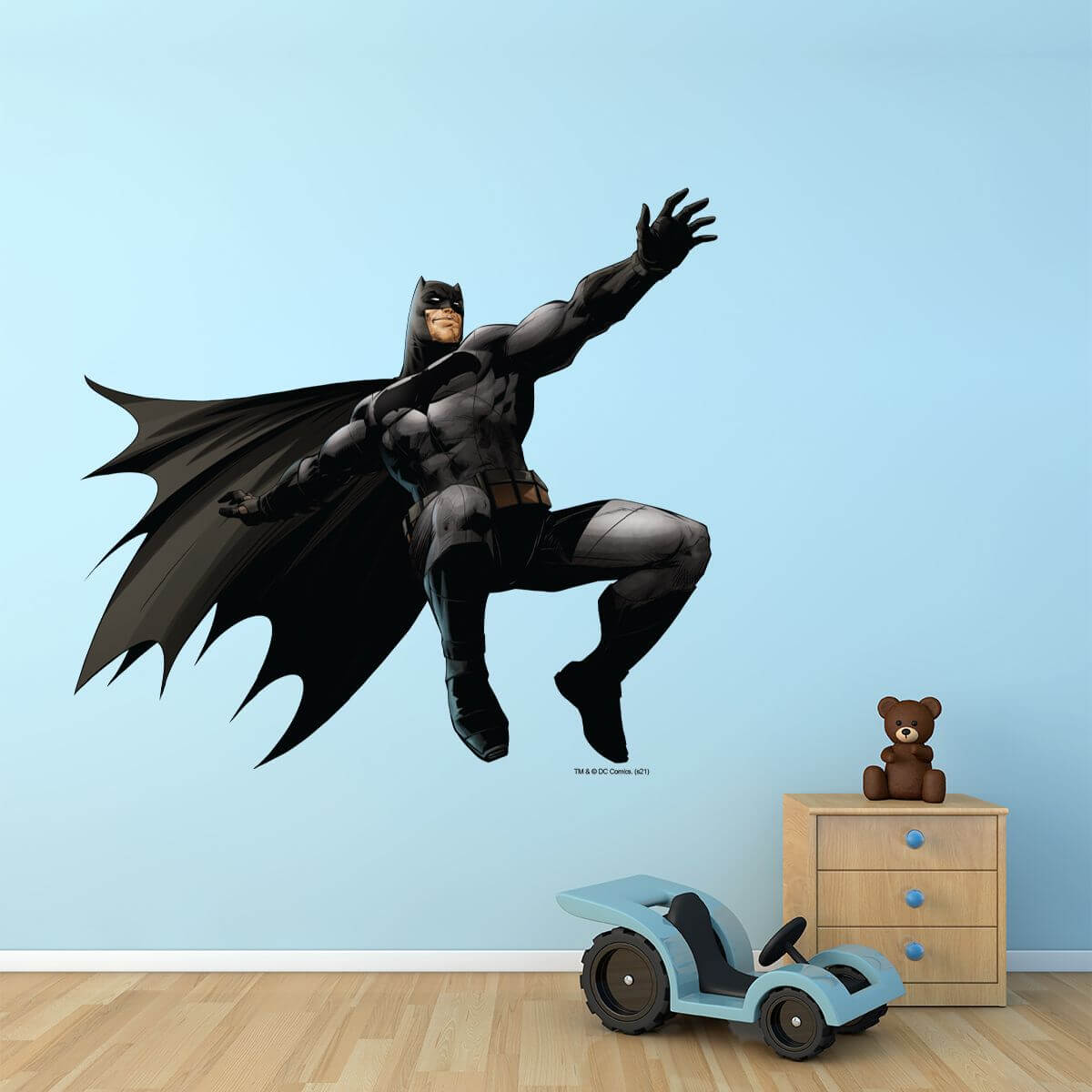 Kismet Decals Batman Leap Attack Licensed Wall Sticker - Easy DIY Justice League Home & Room Decor Wall Art - Kismet Decals