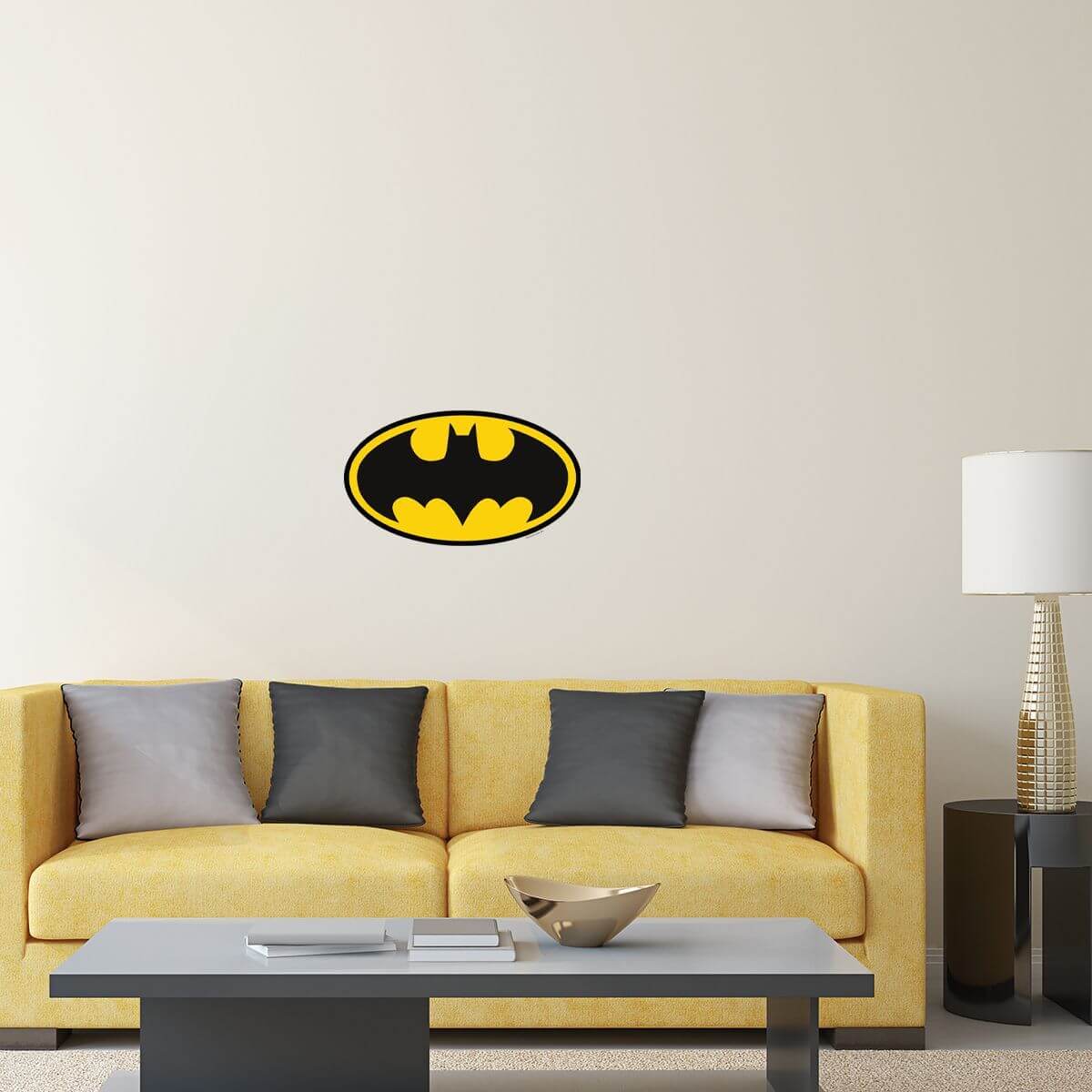 Kismet Decals Batman Logo Licensed Wall Sticker - Easy DIY Justice League Home & Room Decor Wall Art - Kismet Decals